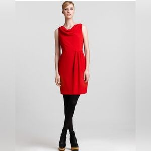 MOSCHINO Cheap and Chic Sleeveless Sheath Red Dress With Pleat Detail Size 8